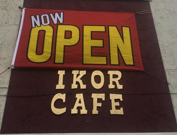 Ikor Cafe Now Open Sign Ikor Cafe Now Open Sign