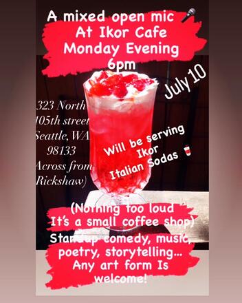Ikor cafe open mic flyer
